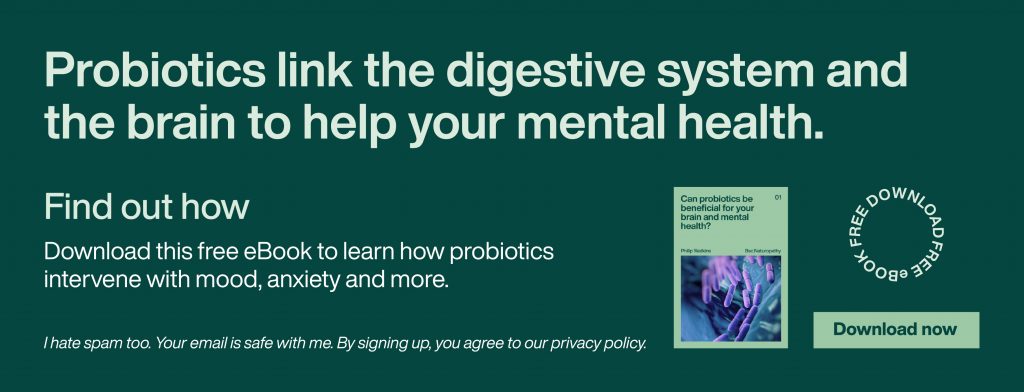 An image you can click to download your free e-book on Probiotics and the Brain